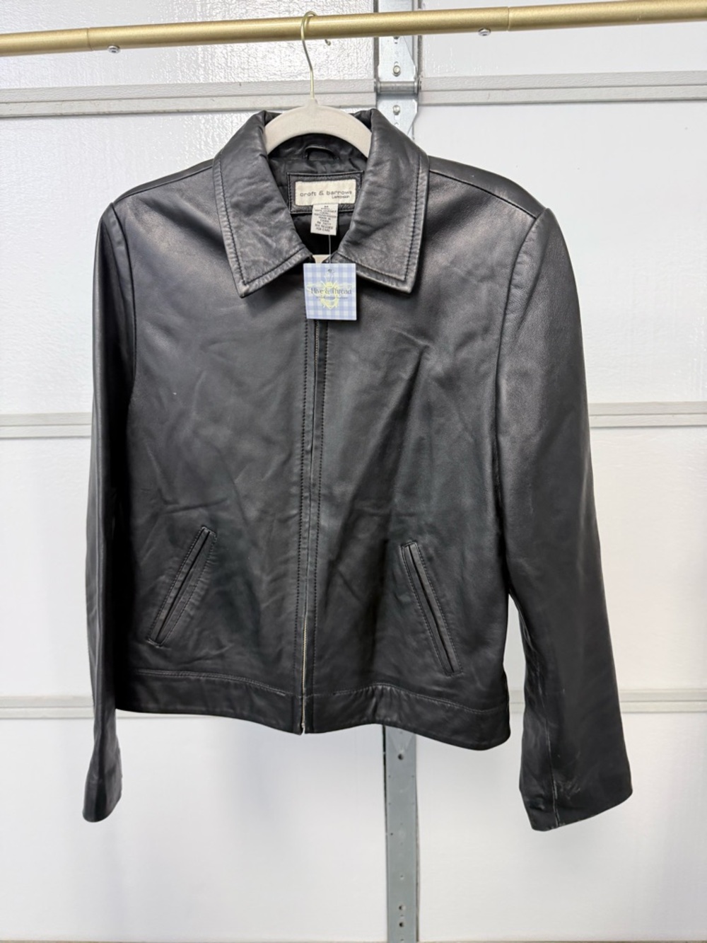 Vintage Croft & Barro Black Leather Zip-Front bomber